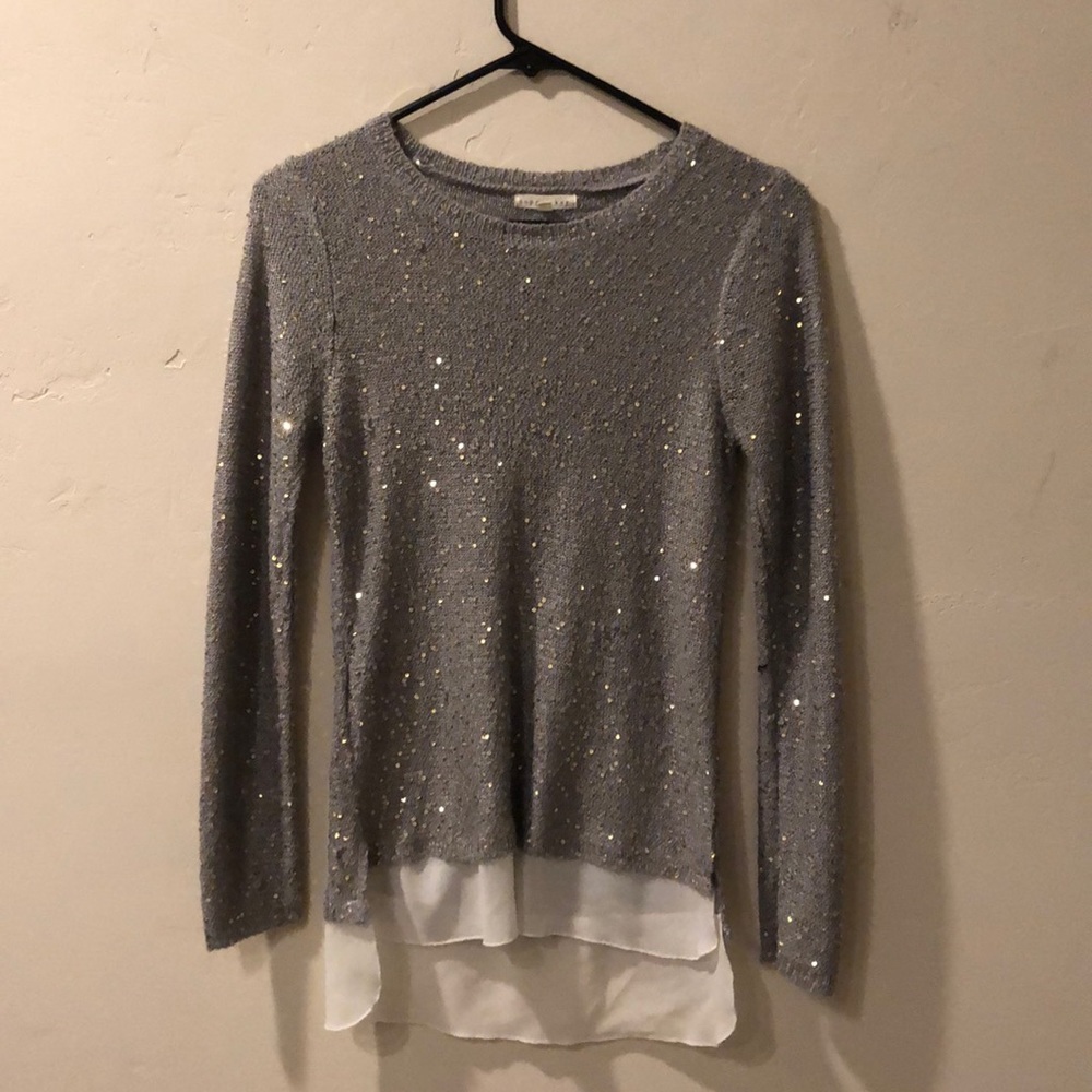 sparkly grey sweater